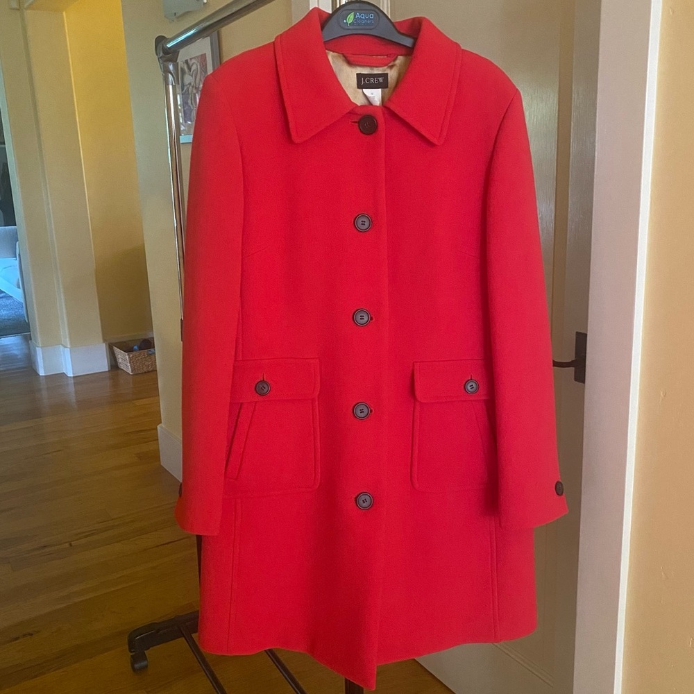J. Crew Lady Day Wool Coat Coral Color